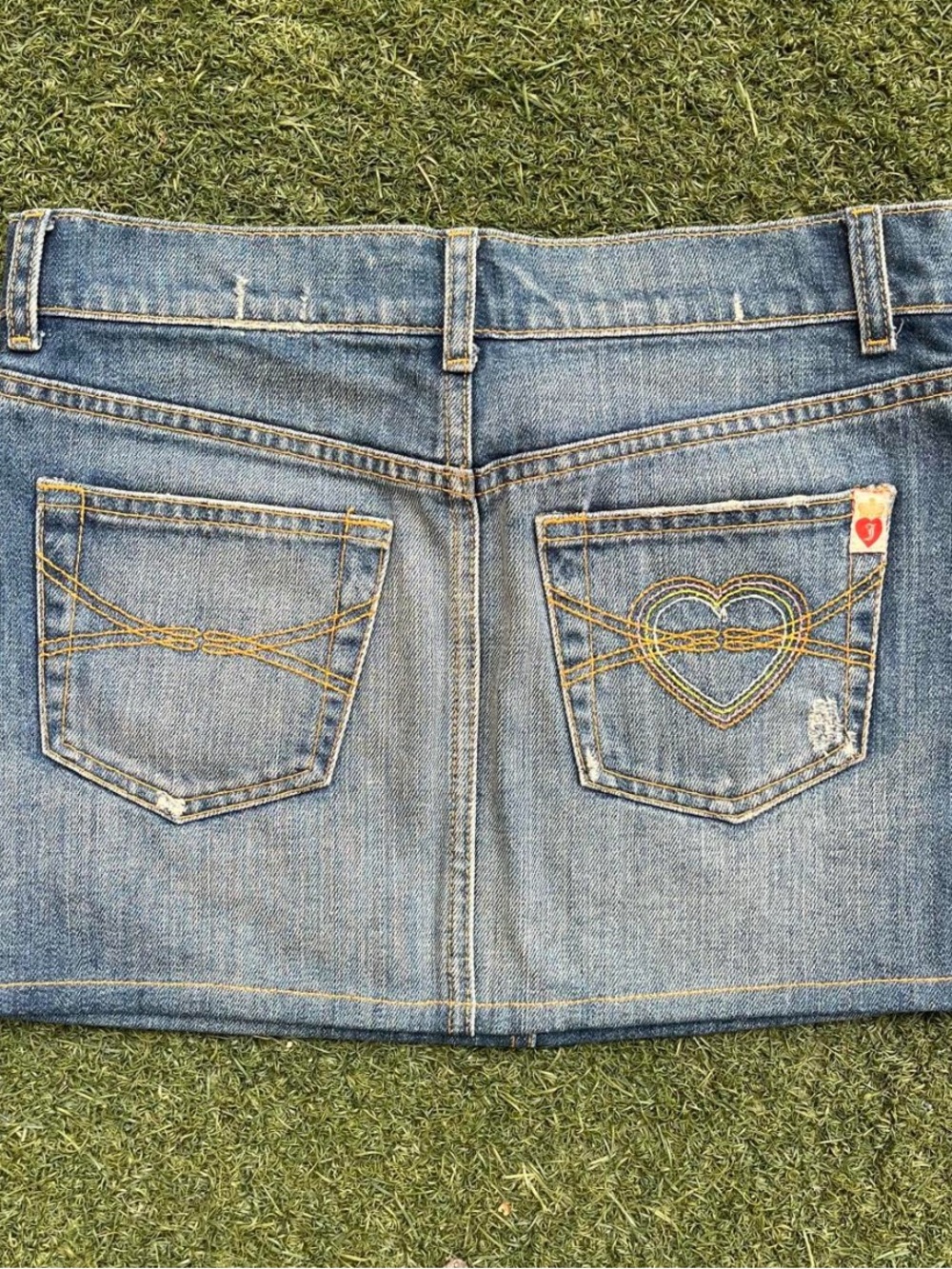 Vintage Y2K Juicy Couture Heart Pocket Denim Mini Skirt